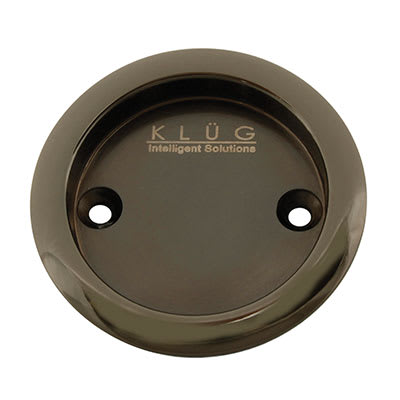 Round Screw Fixed Flush Handle - 63mm Diameter - Polished Black Nickel