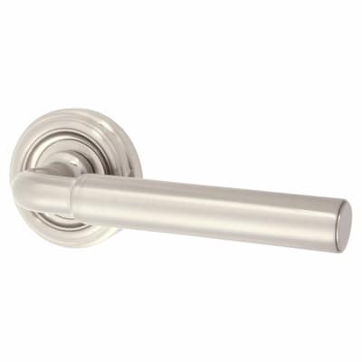 Satin Nickel Door Handles on Round Rose - Parisian Elise Range