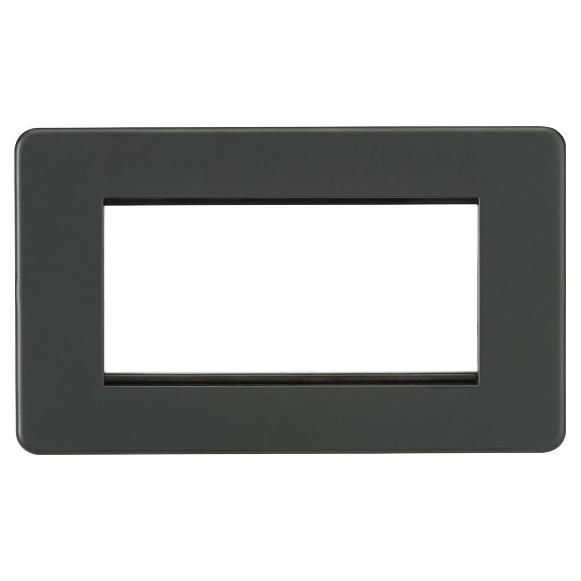 2 Gang 4 Module Euro Screwless Faceplate - Anthracite