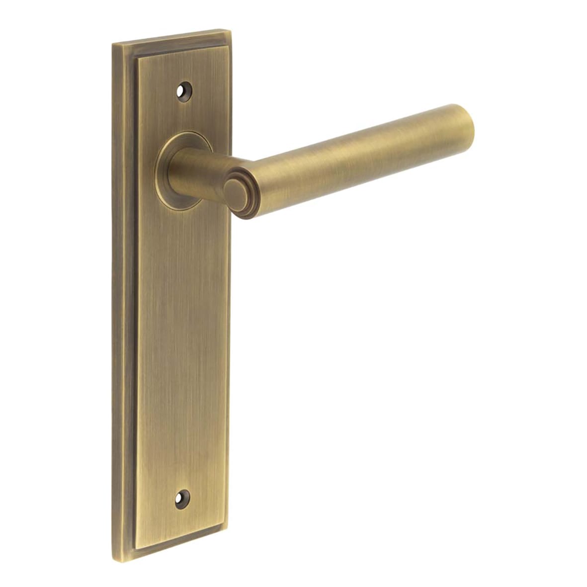 Antique Brass Fire Rated Latch Door Handles - Richmond - 200 x 55mm
