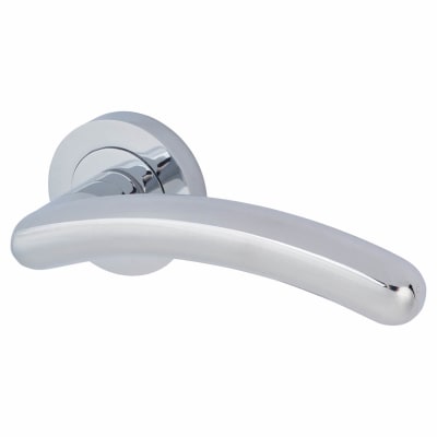 Polished Chrome Door Handles on Round Rose - Carina Range