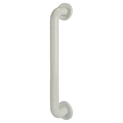 Diamond White Nylon D-Bar Door Pull Handle on Rose - Screw Fix - 425mm c/c