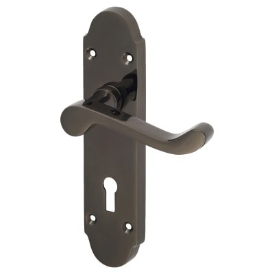 Black Nickel Victorian Summer Scroll Door Handles - 168 x 40mm 609531P