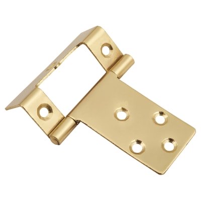 Cranked Type 1 Flush Cabinet Hinge - 51 x 16 x 1mm - Polished Brass - Pack of 5 Pairs 767348P
