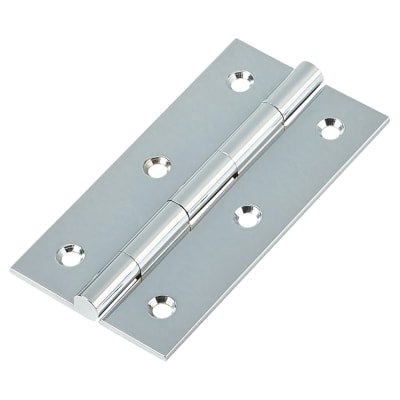 Solid Drawn Butt Cabinet Hinge - 75 x 40 x 2.0mm - Polished Chrome - Pair 853659P