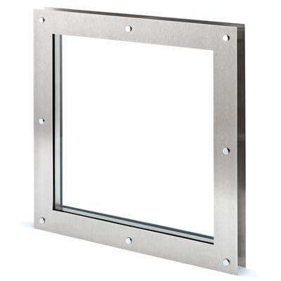 Twin Glazed Square Vision Panel - 360 x 360mm - - Brushed Stainless Steel 682689P